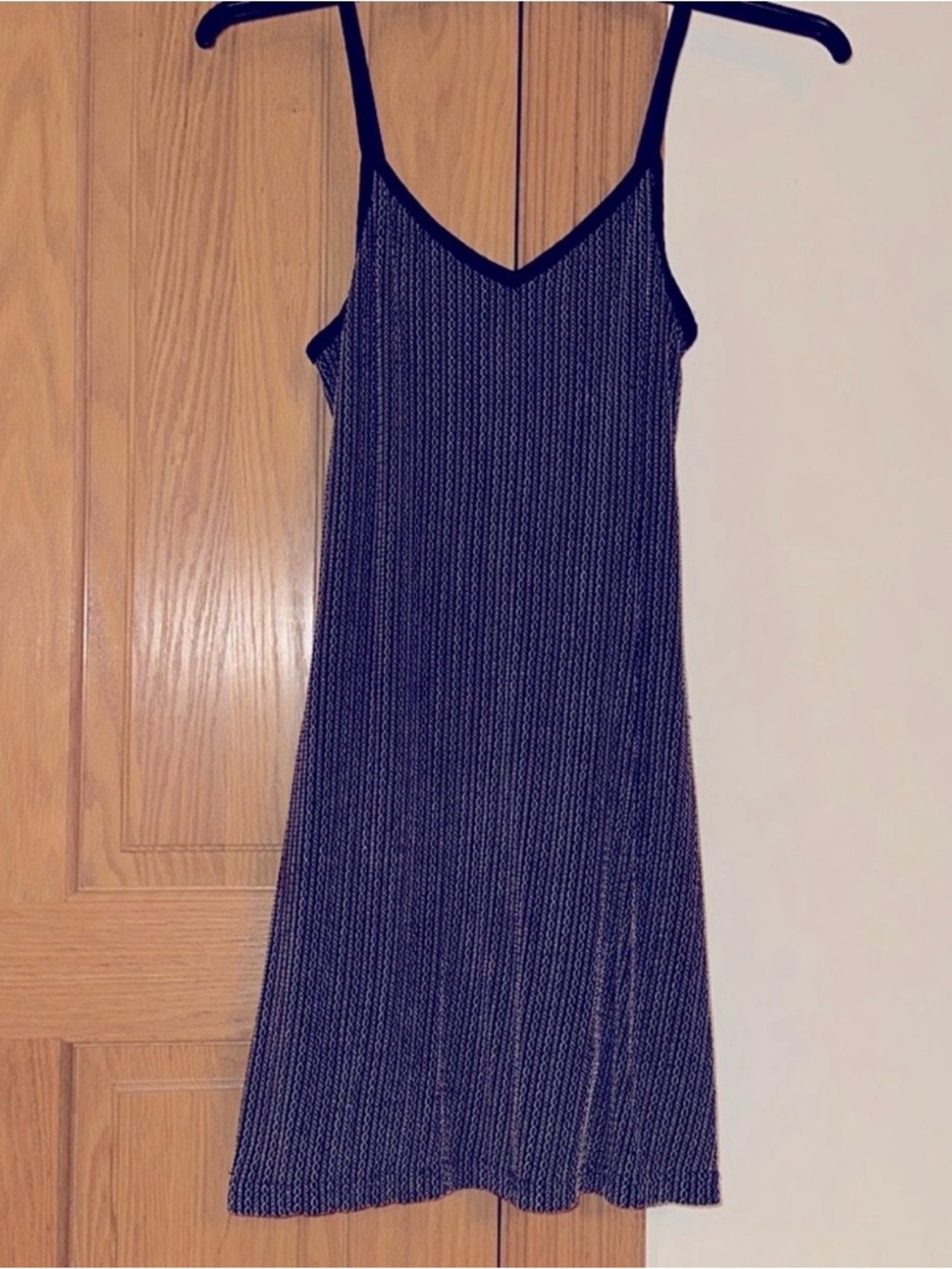 Greed Girl Navy and White Striped Slip Dress small for a junior girl;has lining